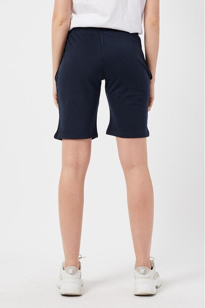 Kadın Basic Uzun Örme Şort-Bermuda 