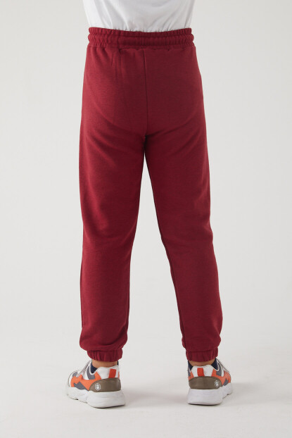 2D2B  Erkek Çocuk 3 İplik Cepli Beli Ve Paçası Lastikli Baskılı Okul Eşofman Altı