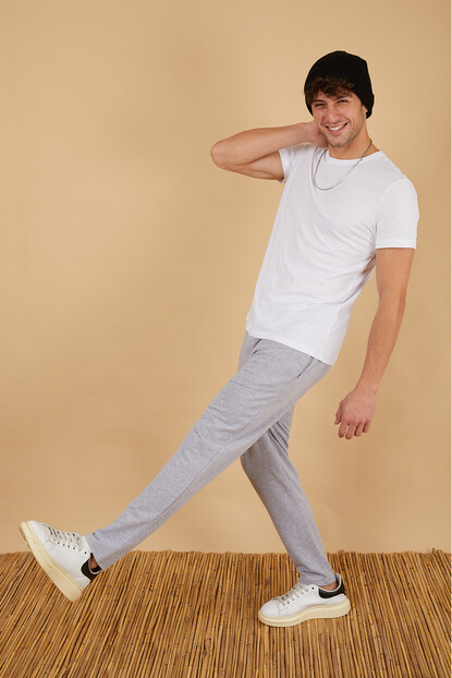 2D2B Erkek Regular Fit Düz Paça Basic Eşofman Altı 