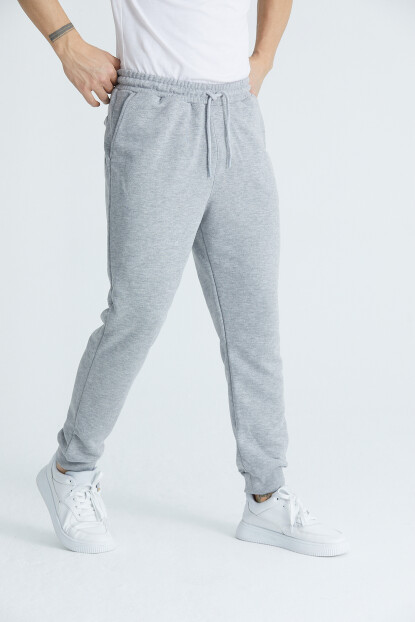 2D2B Erkek Basic 3 İplik Regular Fit Paçası Ribanalı Eşofman Altı