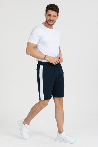2D2B  Erkek Basic Şerit Detaylı Cepli Şort
