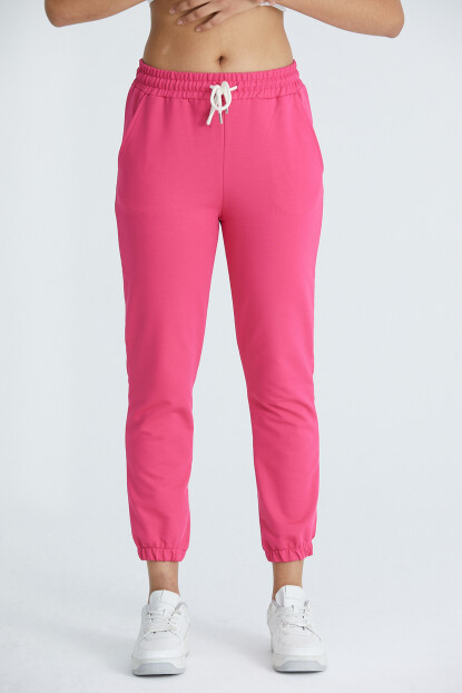 2D2B Kadın Basic 2 İplik Likralı Regular Fit Paçası Lastikli Eşofman Altı