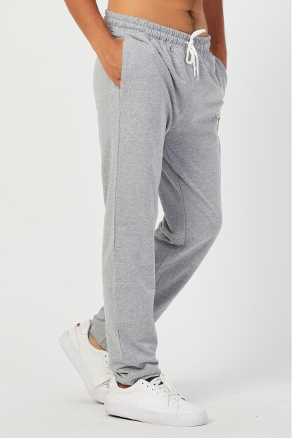 Erkek Düz Paça Nakışlı Eşofman Altı