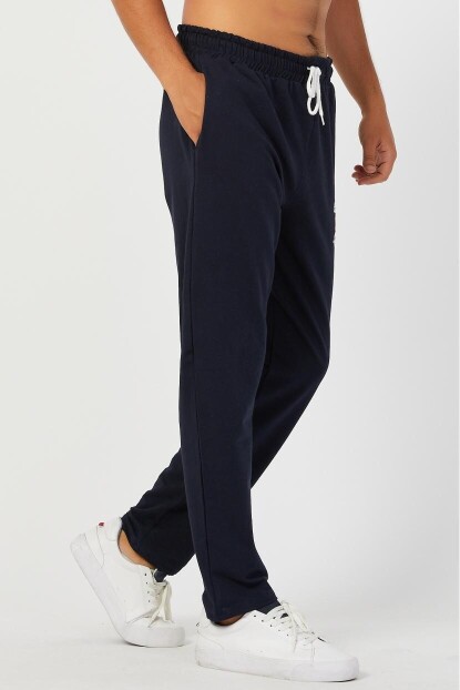 Erkek Düz Paça Nakışlı Eşofman Altı