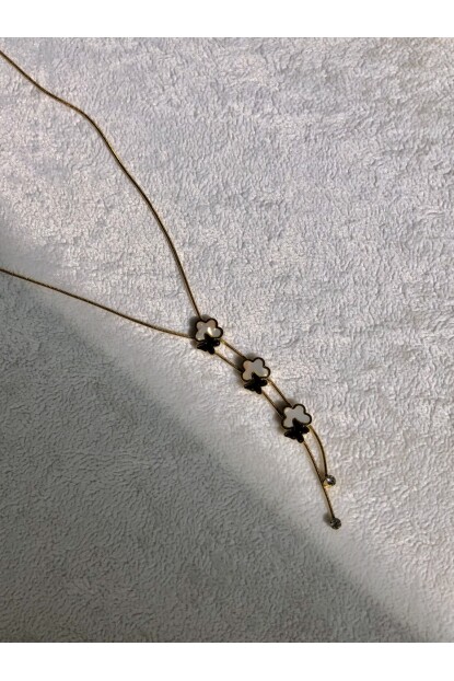 NATURE Çelik Sedef Yonca Kelebekli 48 cm Rose Gold Renk Kolye