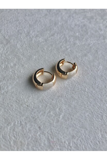 NATURE Çelik Sedefli Gold Renk  Halka Küpe