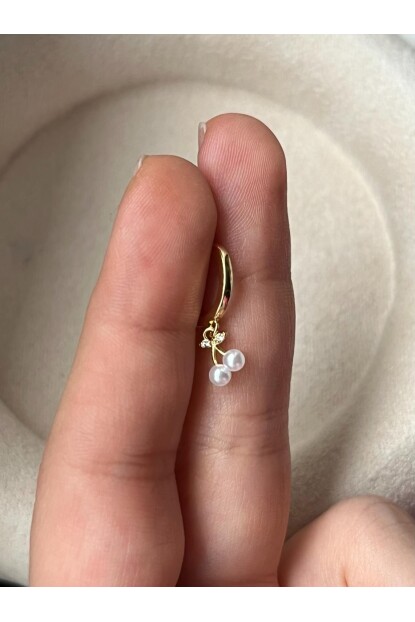 NATURE Cerrahi Çelik İncili Sallantılı Kiraz Helix Halka Piercing