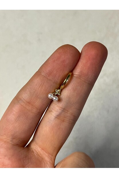 NATURE Cerrahi Çelik İncili Sallantılı Kiraz Helix Halka Piercing