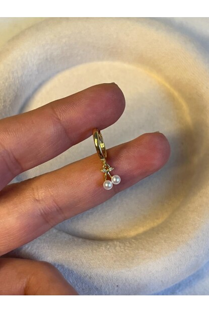 NATURE Cerrahi Çelik İncili Sallantılı Kiraz Helix Halka Piercing