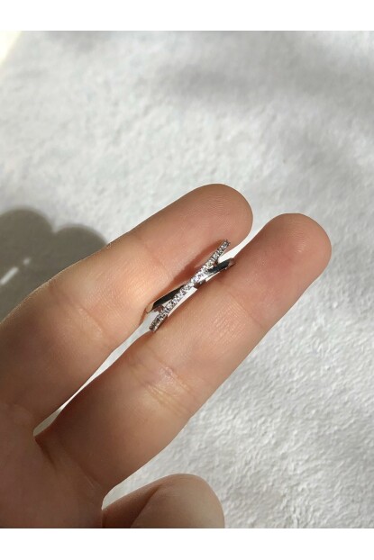 NATURE Cerrahi Çelik Zirkon Sıralı Taşlı Çapraz  Piercing