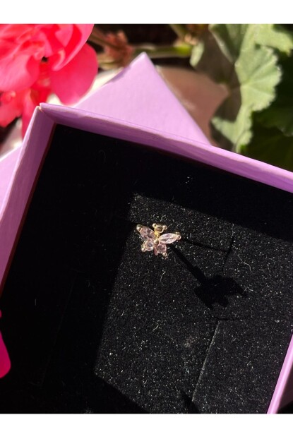 NATURE Cerrahi Çelik Zirkon Taşlı Arkası Düz Kelebek Piercing,Tragus, Helix, Kıkırdak.