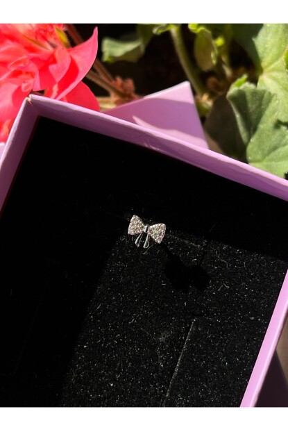 NATURE Cerrahi Çelik Zirkon Taşlı Arkası Düz Kurdele  Piercing,Tragus, Helix, Kıkırdak.