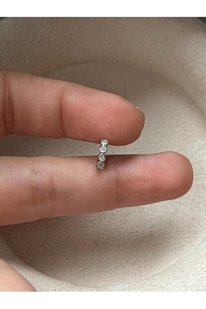 NATURE Cerrahi Çelik Zirkon Taşlı Helix Küçük  Halka Piercing