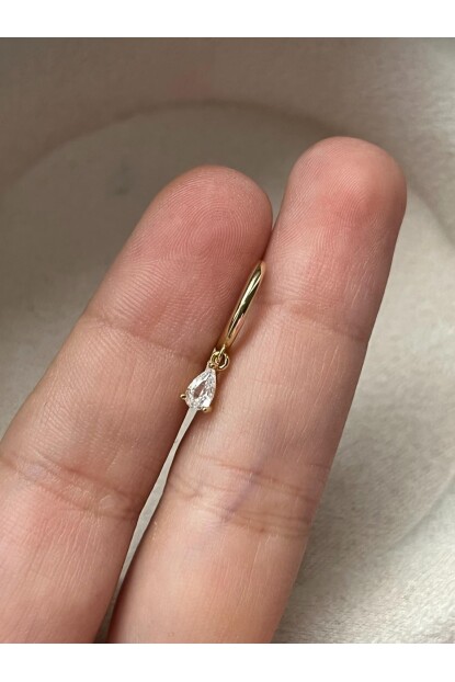 NATURE Cerrahi Çelik Zirkon Taşlı Sallantılı Damla  Helix Halka Piercing
