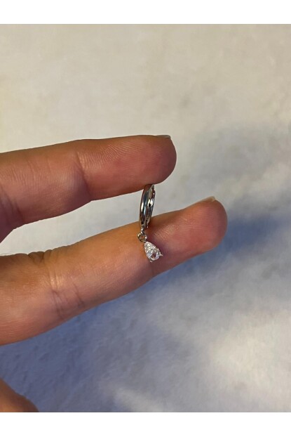 NATURE Cerrahi Çelik Zirkon Taşlı Sallantılı Damla  Helix Halka Piercing