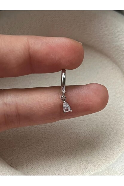 NATURE Cerrahi Çelik Zirkon Taşlı Sallantılı Damla  Helix Halka Piercing