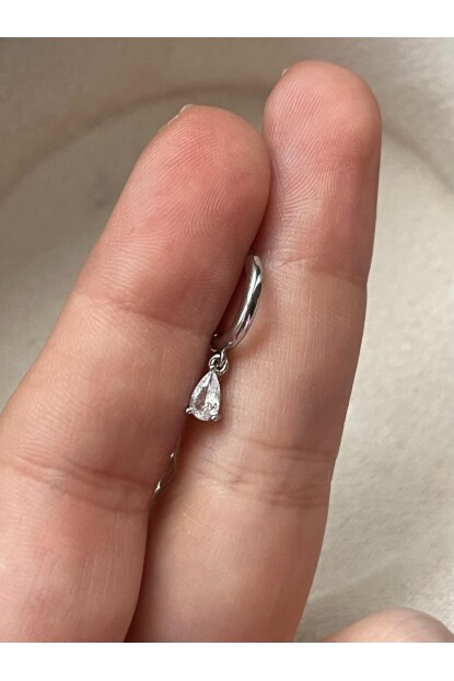 NATURE Cerrahi Çelik Zirkon Taşlı Sallantılı Damla  Helix Halka Piercing