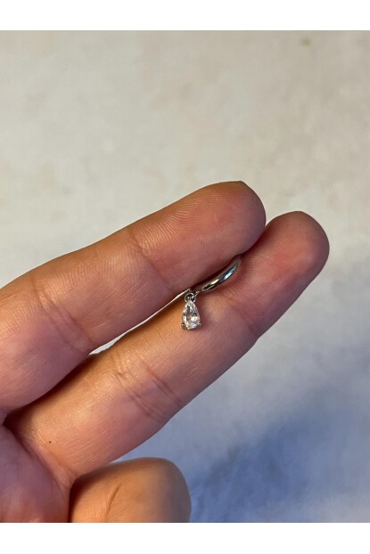 NATURE Cerrahi Çelik Zirkon Taşlı Sallantılı Damla  Helix Halka Piercing