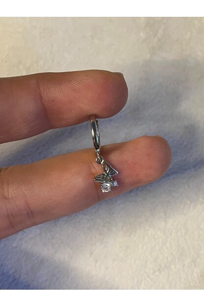 NATURE Cerrahi Çelik Zirkon Taşlı Sallantılı Kelebek Helix Halka Piercing