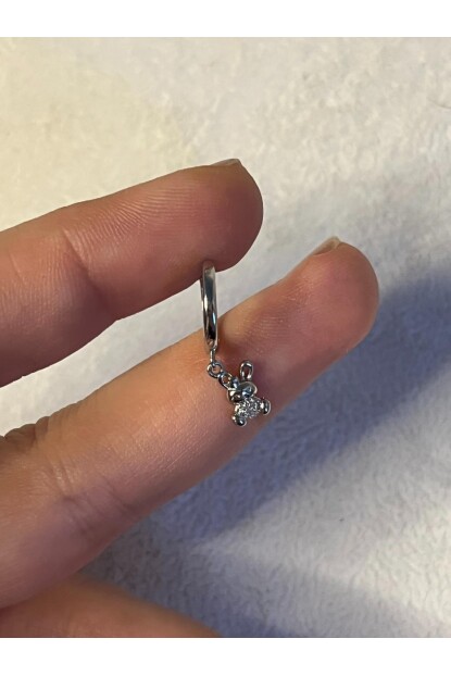 NATURE Cerrahi Çelik Zirkon Taşlı Sallantılı Tavşan Helix Halka Piercing