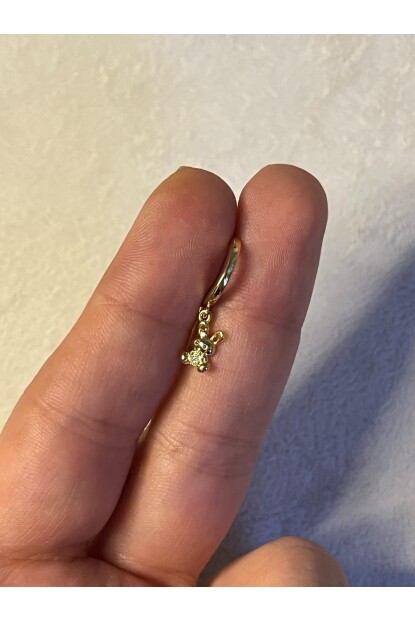 NATURE Cerrahi Çelik Zirkon Taşlı Sallantılı Tavşan Helix Halka Piercing