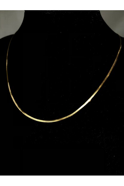 NATURE İnce Düz Yılan 45 cm Gold İtalyan Zincir 