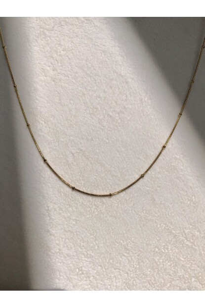 NATURE İnce Topçuklu 45 cm Gold Renk Kolye
