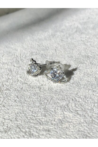 NATURE Zirkon Taşlı WestWood Gümüş Renk Satürn Küpe