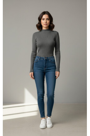 Fitilli Balıkçı Yaka Triko Kazak