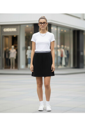 İçi Şortlu Mini Etek