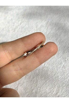 NATURE Cerrahi Çelik Zirkon Sıralı Taşlı Çapraz  Piercing