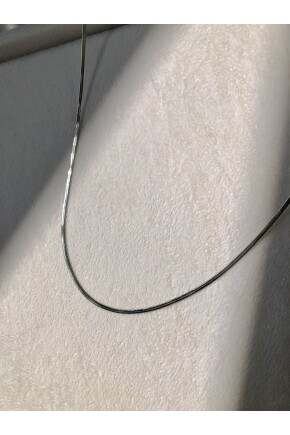 NATURE İnce Düz Yılan 45 cm Gümüş İtalyan Zincir 