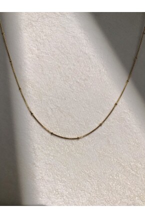 NATURE İnce Topçuklu 45 cm Gold Renk Kolye
