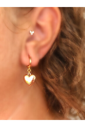 NATURE Xuping  Çelik  Rose Gold Renk Halka Kalpli Küpe