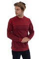 Erkek Sıfır Yaka Parçalı Çizgili 3 iplik Sweat Shirt