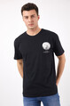 2D2B Erkek Basic Oversize Önü ve Arkası Ay Temalı Baskılı T-Shirt 