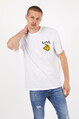 2d2b Erkek Basic Oversize Sıfır Yaka Önü ve Arkası Baskılı T-Shirt