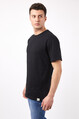 2D2B Erkek Sıfır Yaka Basic Oversize Düz T-Shirt 